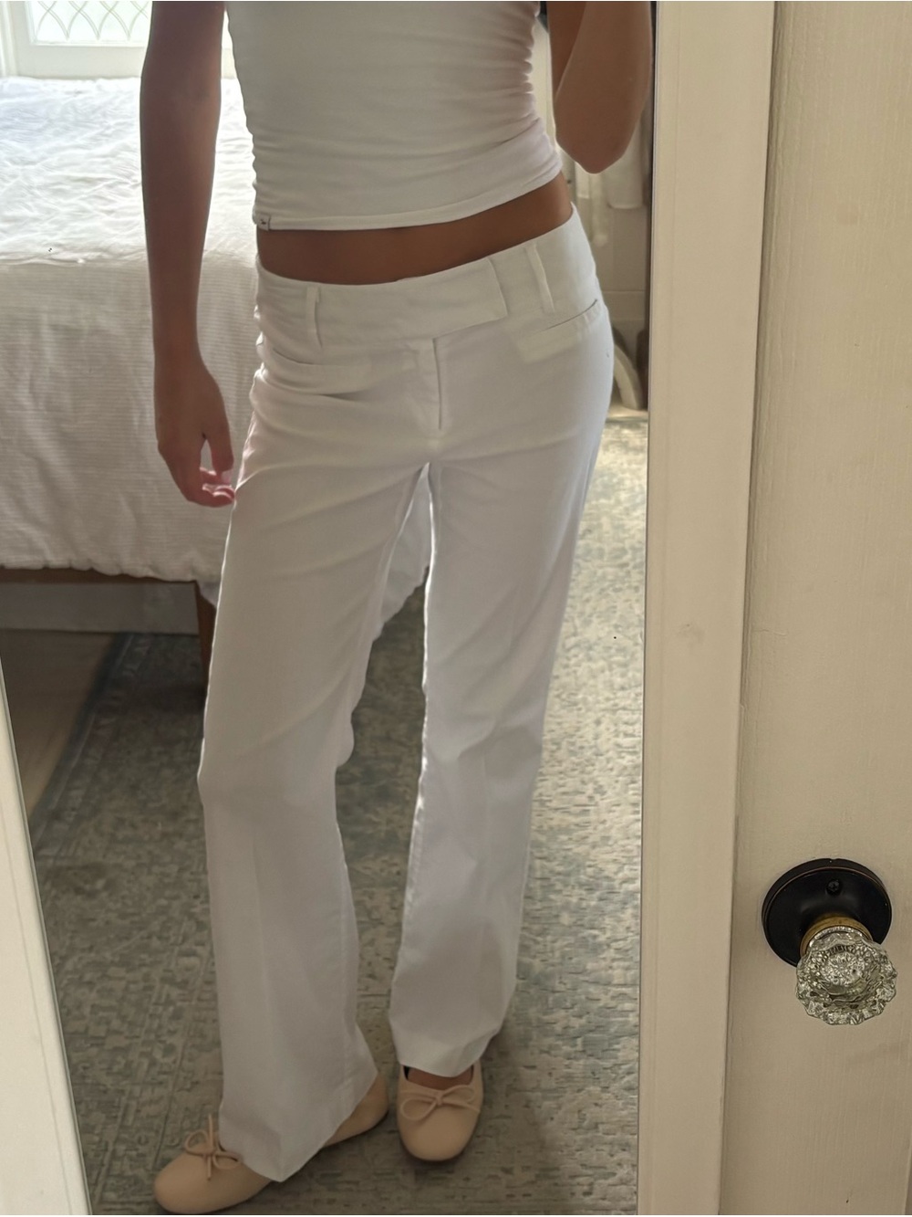 vintage 90's y2k White Straight-Leg low rise Pants
